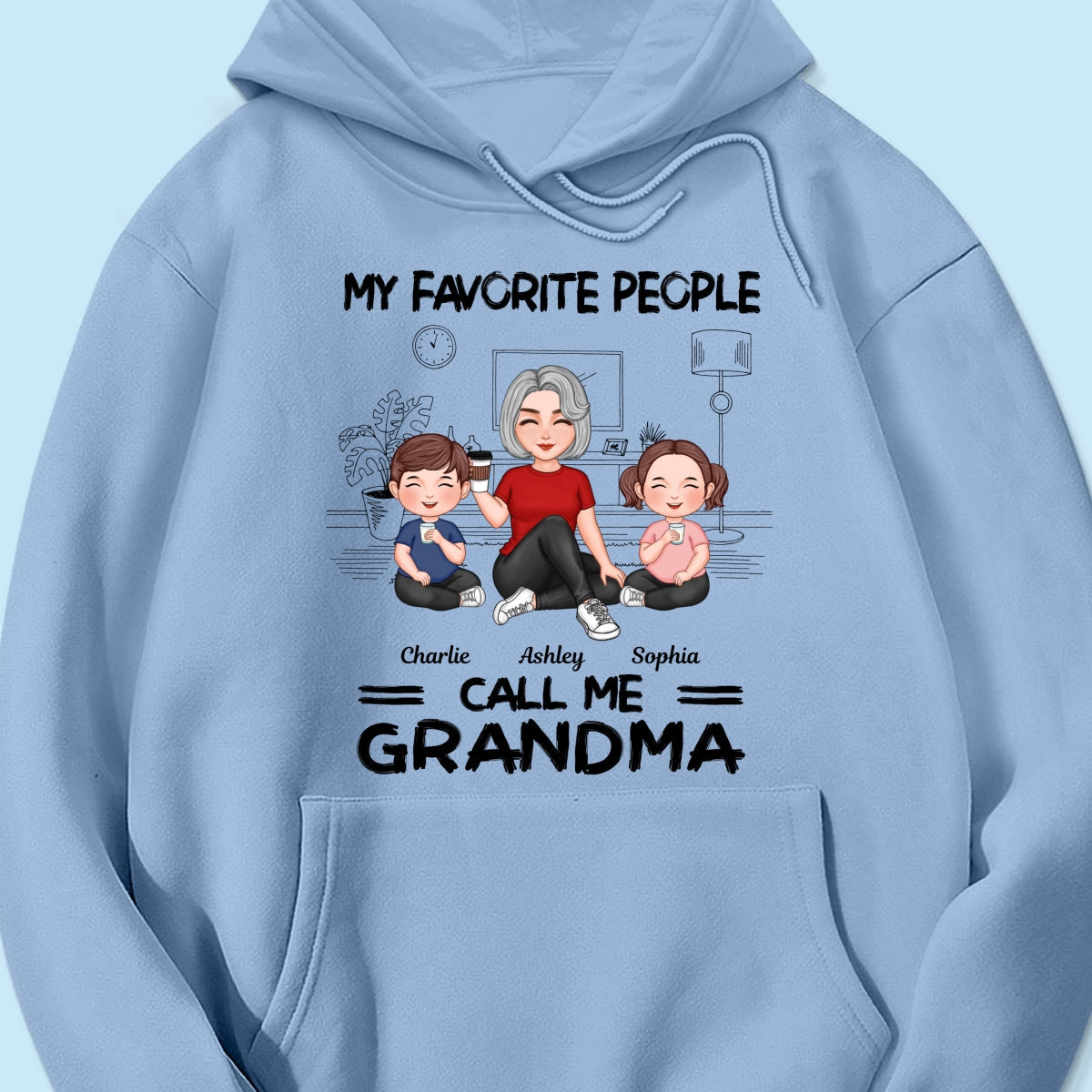 Grandma Grandkids Sitting Favorite People Call Me Grandma Personalized Shirt