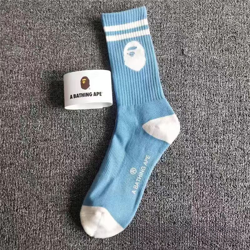 Bape Socks Men's and Women's Sports Socks with Towel Bottom